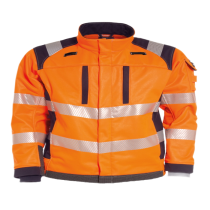 Tranemo Flammehemmende Softshelljakke – Høy Komfort, Vind- og Vannavvisende (52339593-XS, Oransje/marine, 1 Stykk, størrelse-XS)