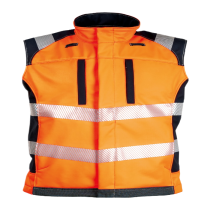 Tranemo Flammehemmende Softshell Vest – Høy Komfort, Vannavvisende (52639593-XS, Oransje/marine, 1 Stykk, størrelse-XS)