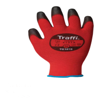 Traffi Cut A Nylon PU Hanske, Rød/Svart, 10 Par, STR-TG1010-RED-06, Størrelse 06