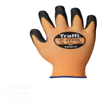 Traffi Cut B PU Hanske, Oransje/Svart, 10 Par, STR-TG3210-ORG-06, Størrelse 06