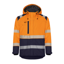 Tranemo Hi-Vis Vinterjakke – Vind- og vanntett (43014693-XXS, Oransje/marine, 1 Stykk, størrelse-XXS)