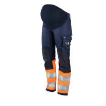 Tranemo Hi-Vis Gravidbukse – Komfortabel og PFAS-fri (43264493-34, Oransje/marine, 1 Stykk, størrelse-34)