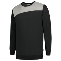 Tricorp Rundhalset Bicolor Genser Kontrastsømmer, Svartgrå, 1 Stykk, SUT-302013-Svartgra-3XL, størrelse 3XL