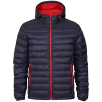 Tracker Dunjakke – Lett, Varm, Vannavstøtende (70780506LL, Marineblå/rød, 1 stykke, størrelse-L)