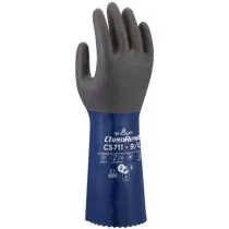 Showa CS711 Hansker – Kjemikaliebestandige, Høy Slitestyrke ( 1179-7/S, Grå/Blå, 1 Par, Størrelse-7/S )
