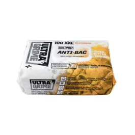 UltraGrime PRO Anti-Bac rengjøringsvåtservietter - Big Size XXL Profesjonelle engangsservietter - Tøffere flerbruks, kraftig antibakteriell, 100 stykker, SKC-5001106