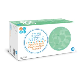 ASAP 20960 Blue X-Tra Thick X-Tended Nitril Pulverfrie undersøkelseshansker, 1 pall, SAS-20960