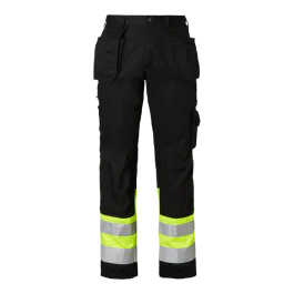 Top Swede 2171 Håndverksbukser, herre, svart/marine/fluorescerende gul, størrelser C46-C156, D92-D120, SBG-1000825