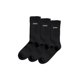 Björn Borg Essential Crew sokker, unisex, 3-pakning, svart og hvit, størrelse 35-46, SBG-1001848