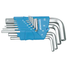 Gedore Blue Line, H 42-10, 10-stk sekskantnøkkelsett i plastholder, 1,3-10 mm, 1 sett, SGD-1505408