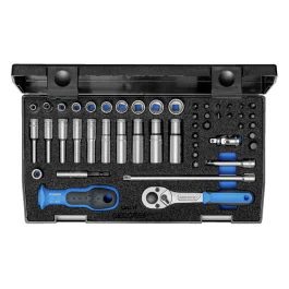 Gedore Blue Line, 20 LMU-10, stikkontaktsett 1/4 tommer, UD-IN-IS-PH-PZ-TX-XZN, 1 sett, SGD-1815687