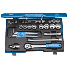 Gedore Blue Line, D 19 WAU-20, 31-stk UD Profile Sokkelsett 1/2 tommer, 5/16-1,1/4 tommer, 1 sett, SGD-2546027