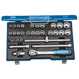 Gedore Blue Line, D 19 XMAU-20, 31-stk stikkontaktsett, 1/2 tomme, 1 sett, SGD-2546043