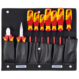 Gedore Blue Line, 1100 W-002 VDE, Verktøytavle med VDE-tang/skrutrekkersortiment, 1 sett, SGD-2836203