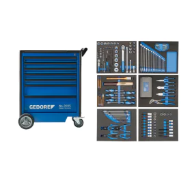 Gedore Blue Line, 2005-TS-190, Verktøyvogn med 190-stk sortiment, 1 sett, SGD-2980290