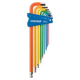 Gedore Blue Line, H 42 CKEL-09, 9-stk unbrakonøkkelsett, fargerik, 1 sett, SGD-3297470