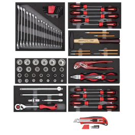 Gedore Red Line, R21010000, 81-stk verktøysett 8x CT-moduler + kutter, 1 sett, SGD-3301655