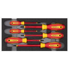 Gedore Red Line, R22150016, 6-stk VDE-skrutrekkersett 2/6 Ct-modul, 1 sett, SGD-3301715