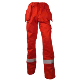 Bulldog Flammehemmende Bukse med Refleks (Rød, Størrelser 44-68), SBD-5017