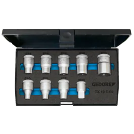 Gedore Blue Line, TX 19 E-09, 9-stk 1/2 tommers stikkontaktsett, Torx E10-24, 1 sett, SGD-6265970
