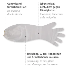 Hygostar CPE-hansker Grip Long med elastisk bånd, gjennomsiktig, 20 x 50 Stykk, SFM-263153