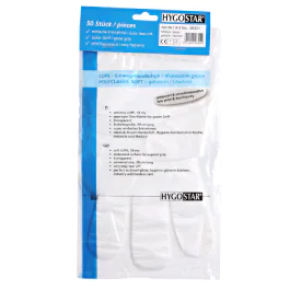 Hygostar LDPE hansker Polyclassic Soft | blokkert, gjennomsiktig, 100 x 50 Stykk, SFM-26321