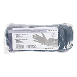 Hygostar Cotton hansker Cotton Detect | detekterbar, blå, 25 x 12 par, SFM-2714D