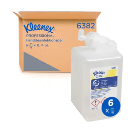 Kimberly Clark Kleenex Extra gel håndsenitiser 6382, gjennomsiktig, 6 x 1 Stykk, SFM-TK6382