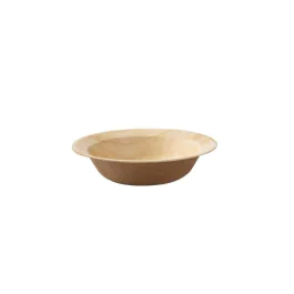 Green Box Runde dype 14 cm tallerkener med palmevarer med kant, beige, 400 stykker, SGB-DTW05302