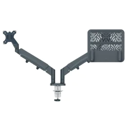 Leitz Plassbesparende Dobbel Skjermarm – Ergonomisk Design (LTZ65380089, 1 Eske)