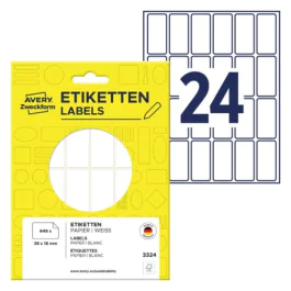 Avery Mini Etiketter – Håndskriftvennlige ( 3324, Hvit, 1 Lommebok, 38 x 18 mm )