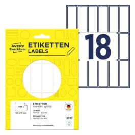 Avery Multipurpose Etiketter – Enkel Bruk ( 3327, Hvit, 1 Lommebok, 50 x 19 mm )