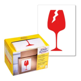 Avery Fragile Etiketter – Beskytt Innhold ( 7251, Hvit, 1 Dispenser, 74 x 100 mm )