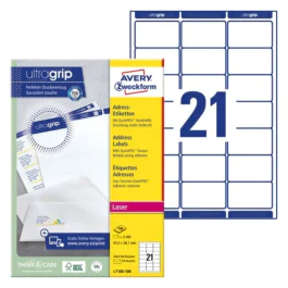 Avery L7160-100 Adresseetiketter 63,5 x 38,1 mm hvit