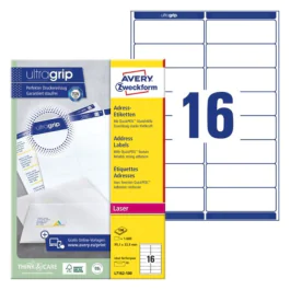 Avery Adresselapper – Rask og enkel merking ( L7162-100, Hvit, 1 Boks, 99.1 x 33.9 mm )