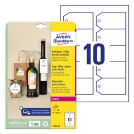 Avery Quick&Clean Etiketter – Enkel Design, To-sidig Utskrift ( T2002-10, Ultrahvit, 1 Boks, 90 x 50 mm )