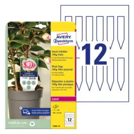 Avery Plant Tags – Holdbar, Vannavstøtende ( T3005-10, Hvit, 1 Boks, 100 x 20 mm )
