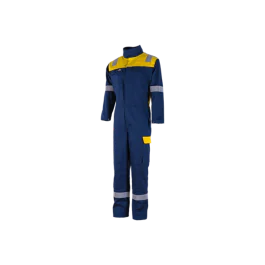 Bulldog Kjeledress – Flammehemmende, Høy Slitestyrke (Blå/Gul, Størrelser 42-68), SBD-5408