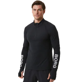 Björn Borg Half Zip Sweat, Herre, Svart, Størrelse S-XXL, SBG-1001904