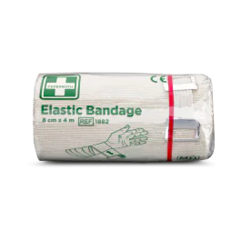 Cederroth Elastisk Bandasje – Enkel Bruk, Høy Kvalitet (1002326-101, Hvit, 1 Stykk, størrelse-8cm x 4m)