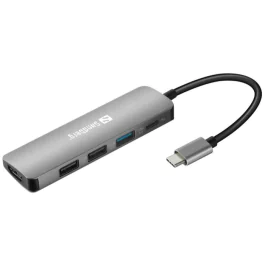 Sandberg USB-C Dock HDMI+3xUSB+PD 100W, 1 Stykk, SEN-136-32