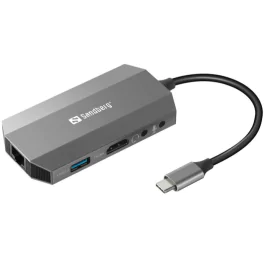 Sandberg USB-C 6i1 Reise Dock, 1 Stykk, SEN-136-33