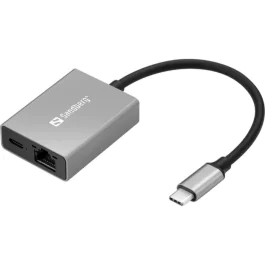 Sandberg USB-C Gigabit Adapter PD100W, 1 Stykk, SEN-136-60