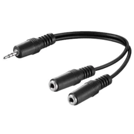 MicroConnect 3,5 mm Minijack Y-adapterkabel, 0,2 m, 1 Stykk, SEN-AUDLR02