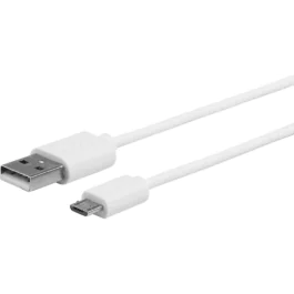 eSTUFF MicroUSB-kabel 1m Hvit, 1 Stykk, SEN-ES603007