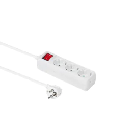 MicroConnect 3-veis Schuko-kontakt med av/på-bryter 3M Hvit, 1 Stykk, SEN-GRU0033WS