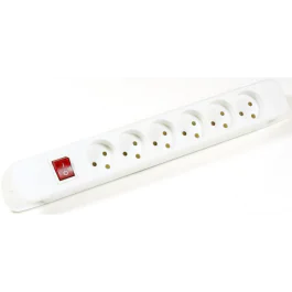 MicroConnect EL-kontakt 6 strømutgang M/J hvit, 1 Stykk, SEN-GRUELM6H000