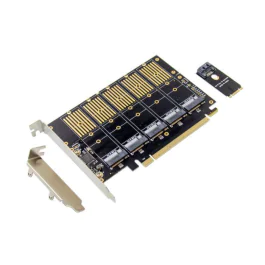 MicroConnect PCI-E X16 M.2 B Key SSD-adapterkort, 1 Stykk, SEN-MC-PCIE-JMB585
