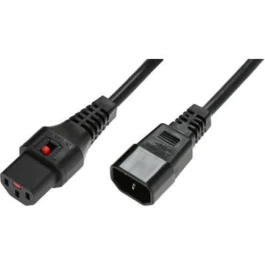 MicroConnect forlengelseskabel C13 IEC Lock til hann C14, 3m, svart, 1 Stykk, SEN-PC1022