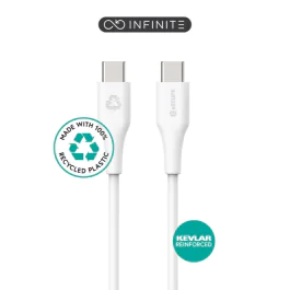eSTUFF INFINITE Super Soft USB-C til USB-C Kabel 1m - 100% Resirkulert PVC-fri plast, 1 Stykk, SEN-W128199728